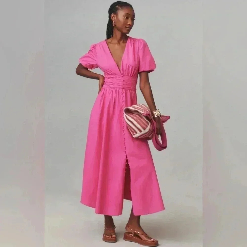 The Katerina Button-Front Dress by Anthropologie 🌺